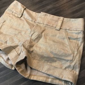 Alice + Olivia gold metallic shorts